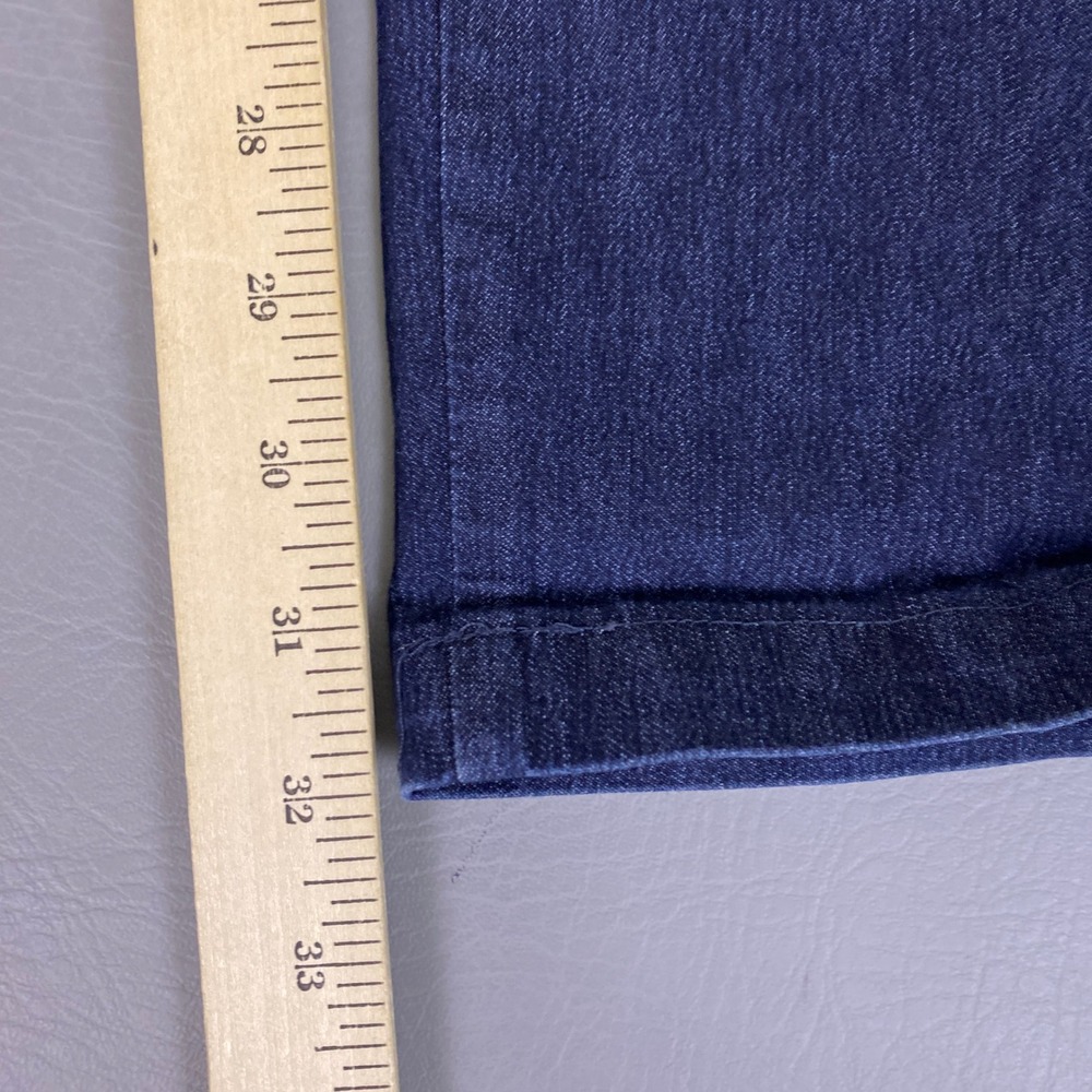 Lee Womens Relaxed Fit Straight Leg Jeans Size 16 Long Dark Wash Blue Denim Y2K - Picture 9 of 11